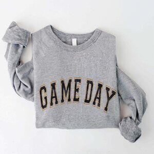 Game Day Black/Gold Oversized Graphic Sweatshirt